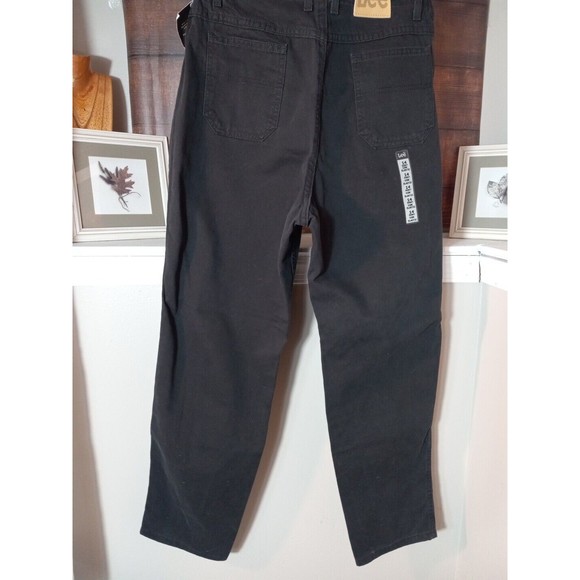 Lee Riders Womens Side Elastic Utility Black Denim Size 14 Short - Picture 5 of 10